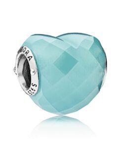Charm de Corazón de Plata con Cristal Azul