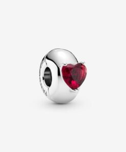 Clip con Solitario con Corazon Rojo