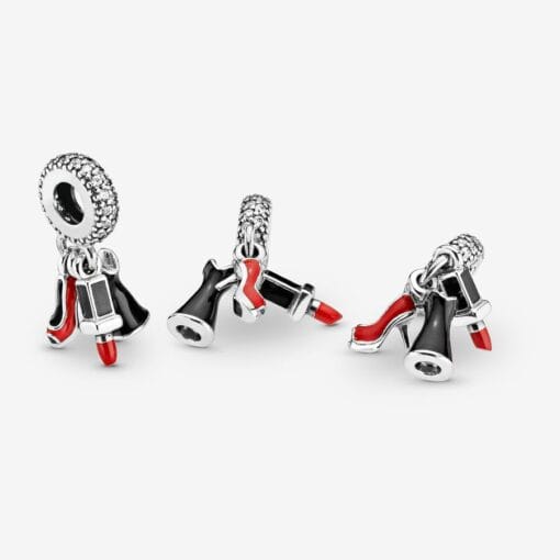 Colgante de Plata con Zapato Vestido y Pintalabios