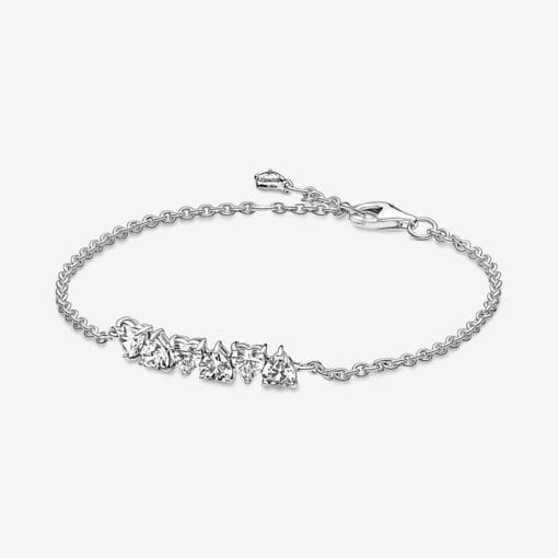 Pulsera de Cadena con Corazones Brillantes