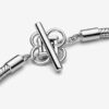 Pulsera de cadena con serpiente y barra en T con nudo de la paz de Pandora Moments