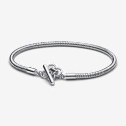 Pulsera de cadena con serpiente y barra en T con nudo de la paz de Pandora Moments