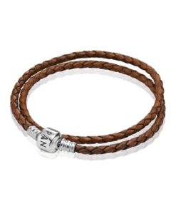 Pulsera de Cuero Marrón Doble