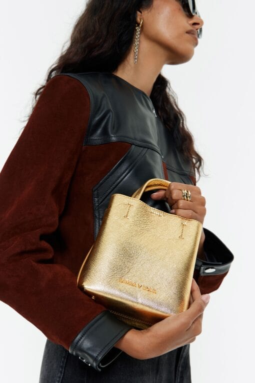 Bolsa Chihuahua Mini Piel Oro