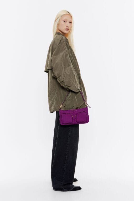 Bolsa Bandolera Pocket Pequeña Nylon Ciruela