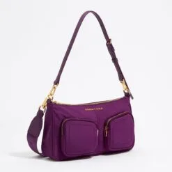 Bolsa Bandolera Pocket Pequeña Nylon Ciruela