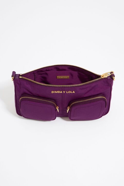 Bolsa Bandolera Pocket Pequeña Nylon Ciruela