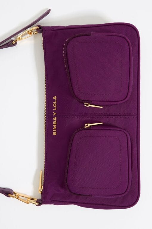 Bolsa Bandolera Pocket Pequeña Nylon Ciruela