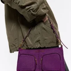 Bolsa Bandolera Pocket Pequeña Nylon Ciruela