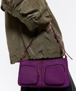 Bolsa Bandolera Pocket Pequeña Nylon Ciruela