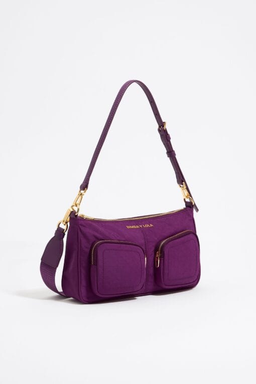 Bolsa Bandolera Pocket Pequeña Nylon Ciruela
