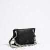 Bolsa Bandolera Trapecio Pequeña Piel Negra