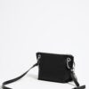 Bolsa Bandolera Trapecio Pequeña Piel Negra