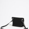 Bolsa Bandolera Trapecio Pequeña Piel Negra