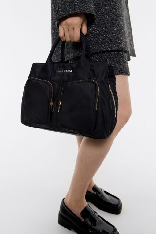 Bolsa de Mano Pocket Grande Nylon Negra