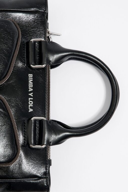 Bolsa Tote Pocket Mediana Piel Negra
