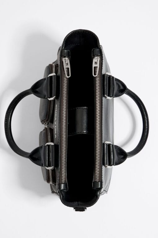 Bolsa Tote Pocket Mediana Piel Negra