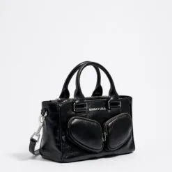 Bolsa Tote Pocket Mediana Piel Negra