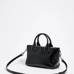 Bolsa Tote Pocket Mediana Piel Negra