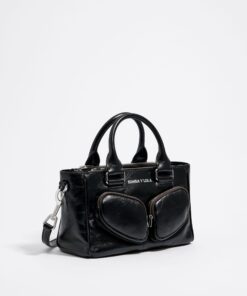 Bolsa Tote Pocket Mediana Piel Negra