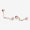 Cadena de Seguridad con Forma de Corazón en Relieve Rose Gold