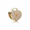 Charm Candado de Corazón Oro
