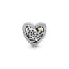 Charm de corazón de plata con oro de 14k