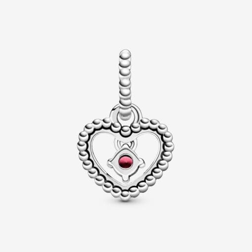 Colgante de Corazón Rojo Oscuro de Enero
