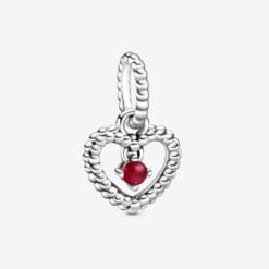 Colgante de Corazón Rojo Oscuro de Enero