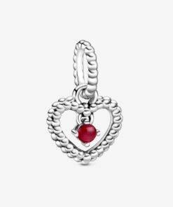 Colgante de Corazón Rojo Oscuro de Enero