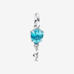 Colgante de Globo de Cristal de Murano Azul