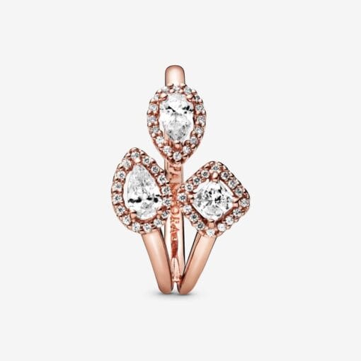 Anillo Abierto Con Formas Geométricas Rose Gold