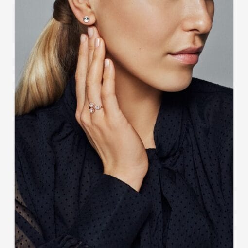 Anillo Abierto Con Formas Geométricas Rose Gold