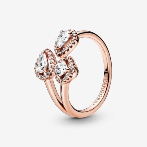 Anillo Abierto Con Formas Geométricas Rose Gold