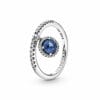 Anillo Con Colgante Azul