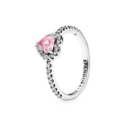 Anillo Corazón Elevado Rosa