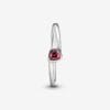 Anillo Solitario Con Corazón Rojo Inclinado