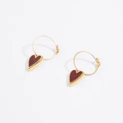 Aretes de Aro con Corazón Brillante