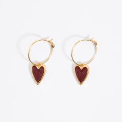 Aretes de Aro con Corazón Brillante
