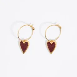 Aretes de Aro con Corazón Brillante
