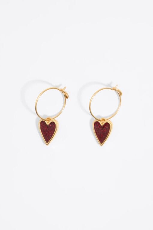 Aretes de Aro con Corazón Brillante