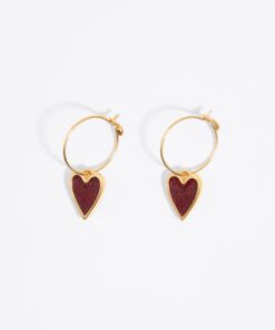 Aretes de Aro con Corazón Brillante