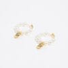 Pendientes de aro con perla y logotipo de Black Candy