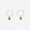 Pendientes de aro con perla y logotipo de Black Candy
