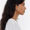 Pendientes de aro con perla y logotipo de Black Candy