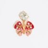 Aretes Mariposa y Cristal Rojos
