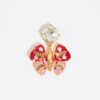 Aretes Mariposa y Cristal Rojos