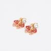 Aretes Mariposa y Cristal Rojos