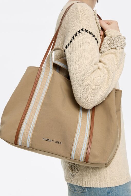 Bolsa Shopper Chihuahua Grande Gabardina Camel