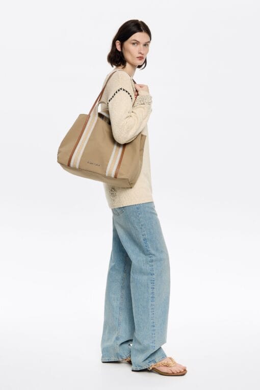 Bolsa Shopper Chihuahua Grande Gabardina Camel